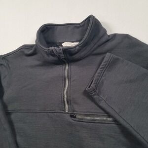 True North Dragon Wear Sweater Mens Large Gray FR 1/4 Zip Fleece Lined USA Made